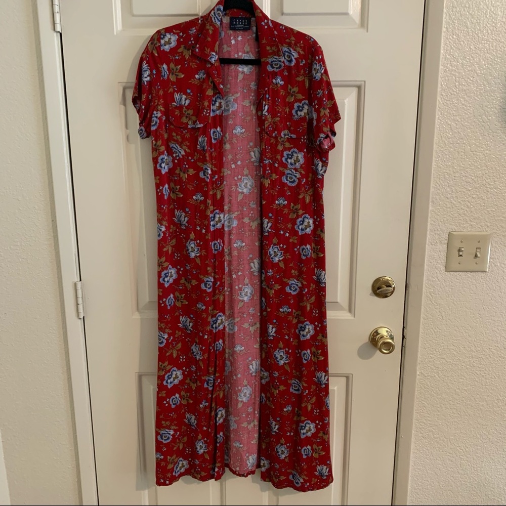 Vintage Red Floral Dress